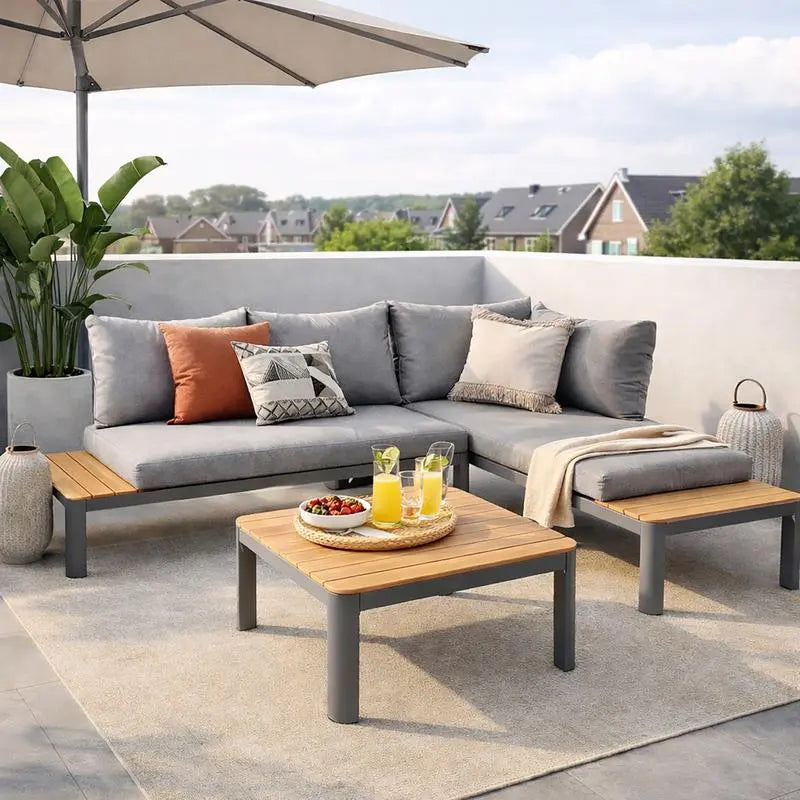 Moderne tuin loungeset – 3-delig – grijs